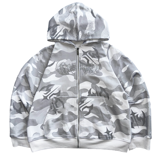 'CAMO' ZIP HOODIE (WHITE)